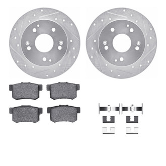 R1 Concepts® - Drilled and Slotted Rear Brake Kit with Performance Sport Pads