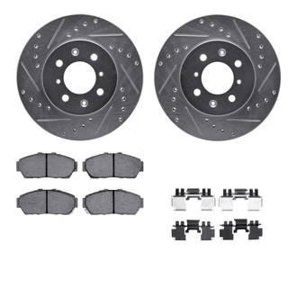 R1 Concepts® - Drilled and Slotted Front Brake Kit with Performance Sport Pads