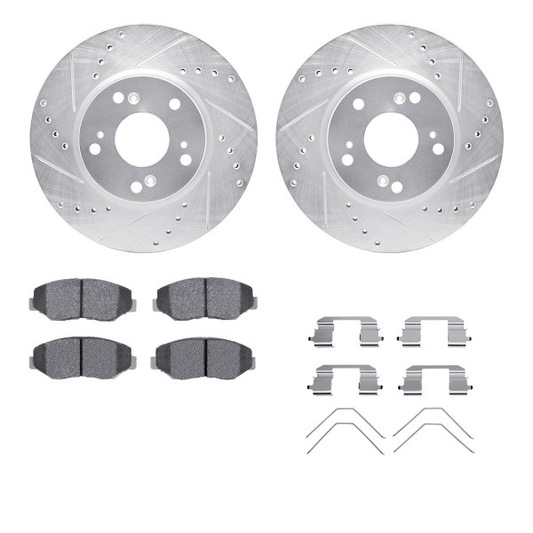  R1 Concepts® - Drilled and Slotted Front Brake Kit with Performance Sport Pads