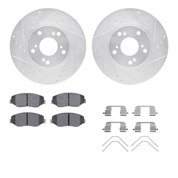  R1 Concepts® - Drilled and Slotted Front Brake Kit with Performance Sport Pads