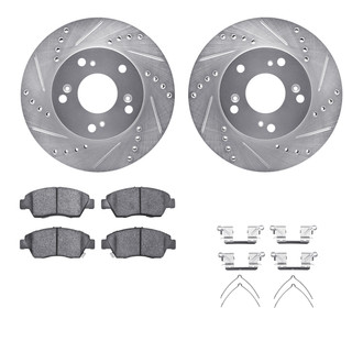 R1 Concepts® - Drilled and Slotted Front Brake Kit with Performance Sport Pads