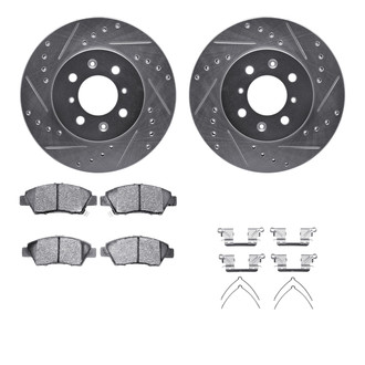 R1 Concepts® - Drilled and Slotted Front Brake Kit with Performance Sport Pads