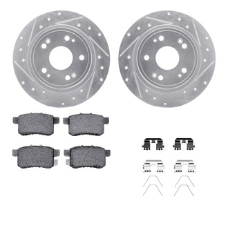 R1 Concepts® - Drilled and Slotted Rear Brake Kit with Performance Sport Pads