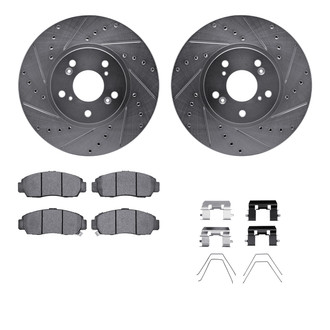 R1 Concepts® - Drilled and Slotted Front Brake Kit with Performance Sport Pads