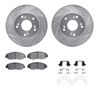 R1 Concepts® - Drilled and Slotted Front Brake Kit with Performance Sport Pads