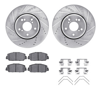 R1 Concepts® - Drilled and Slotted Front Brake Kit with Performance Sport Pads