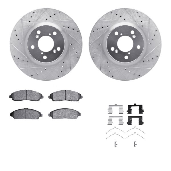  R1 Concepts® - Drilled and Slotted Front Brake Kit with Performance Sport Pads