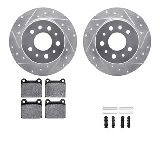 R1 Concepts® - Drilled and Slotted Rear Brake Kit with Performance Sport Pads