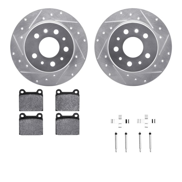  R1 Concepts® - Drilled and Slotted Rear Brake Kit with Performance Sport Pads