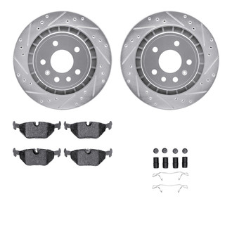 R1 Concepts® - Drilled and Slotted Rear Brake Kit with Performance Sport Pads