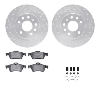 R1 Concepts® - Drilled and Slotted Rear Brake Kit with Performance Sport Pads