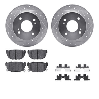 R1 Concepts® - Drilled and Slotted Rear Brake Kit with Performance Sport Pads