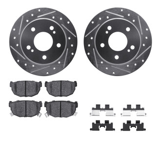 R1 Concepts® - Drilled and Slotted Rear Brake Kit with Performance Sport Pads