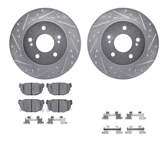 R1 Concepts® - Drilled and Slotted Rear Brake Kit with Performance Sport Pads