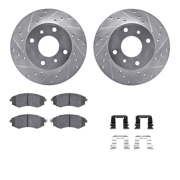  R1 Concepts® - Drilled and Slotted Front Brake Kit with Performance Sport Pads