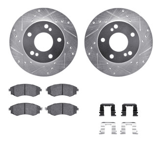 R1 Concepts® - Drilled and Slotted Front Brake Kit with Performance Sport Pads