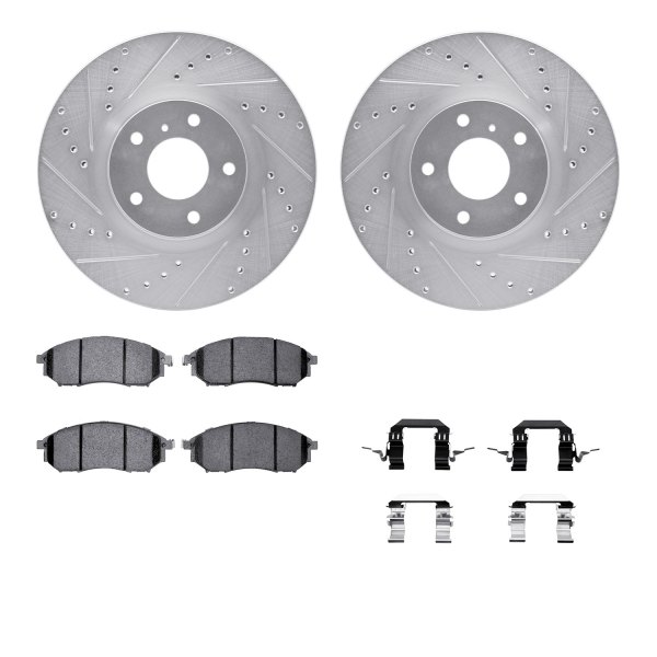  R1 Concepts® - Drilled and Slotted Front Brake Kit with Performance Sport Pads