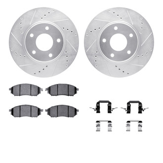 R1 Concepts® - Drilled and Slotted Front Brake Kit with Performance Sport Pads