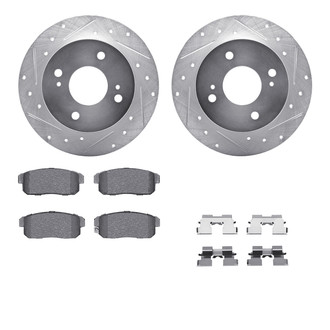 R1 Concepts® - Drilled and Slotted Rear Brake Kit with Performance Sport Pads