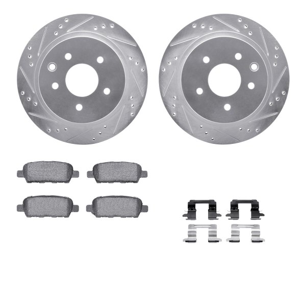  R1 Concepts® - Drilled and Slotted Rear Brake Kit with Performance Sport Pads