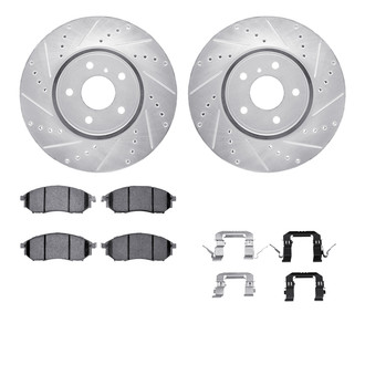 R1 Concepts® - Drilled and Slotted Front Brake Kit with Performance Sport Pads