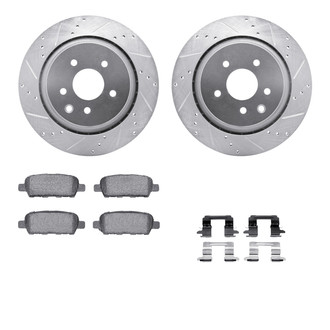 R1 Concepts® - Drilled and Slotted Rear Brake Kit with Performance Sport Pads