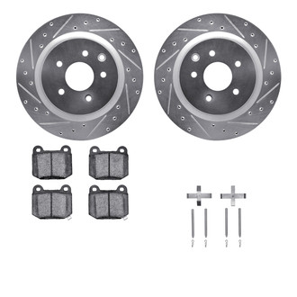 R1 Concepts® - Drilled and Slotted Rear Brake Kit with Performance Sport Pads