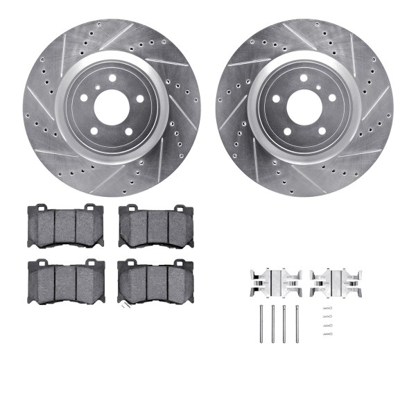  R1 Concepts® - Drilled and Slotted Front Brake Kit with Performance Sport Pads