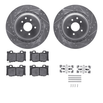 R1 Concepts® - Drilled and Slotted Rear Brake Kit with Performance Sport Pads