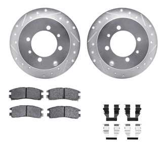 R1 Concepts® - Drilled and Slotted Rear Brake Kit with Performance Sport Pads