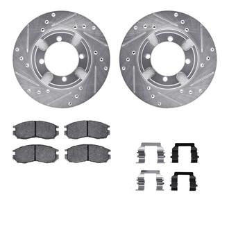 R1 Concepts® - Drilled and Slotted Front Brake Kit with Performance Sport Pads