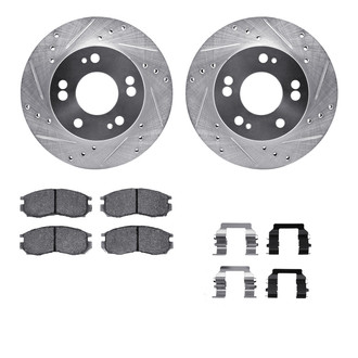 R1 Concepts® - Drilled and Slotted Front Brake Kit with Performance Sport Pads