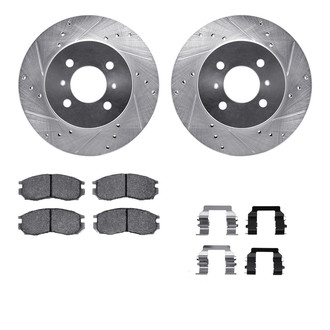 R1 Concepts® - Drilled and Slotted Front Brake Kit with Performance Sport Pads