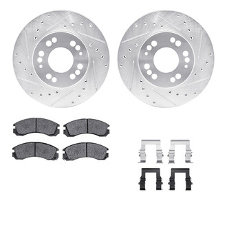 R1 Concepts® - Drilled and Slotted Front Brake Kit with Performance Sport Pads