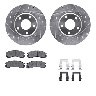 R1 Concepts® - Drilled and Slotted Front Brake Kit with Performance Sport Pads