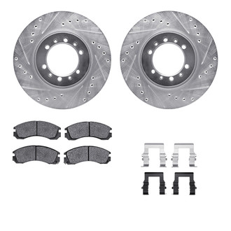 R1 Concepts® - Drilled and Slotted Front Brake Kit with Performance Sport Pads