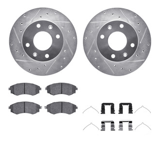 R1 Concepts® - Drilled and Slotted Front Brake Kit with Performance Sport Pads