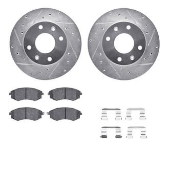 R1 Concepts® - Drilled and Slotted Front Brake Kit with Performance Sport Pads