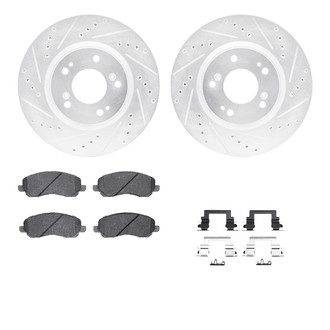 R1 Concepts® - Drilled and Slotted Front Brake Kit with Performance Sport Pads