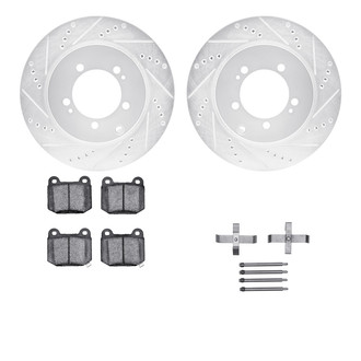 R1 Concepts® - Drilled and Slotted Rear Brake Kit with Performance Sport Pads