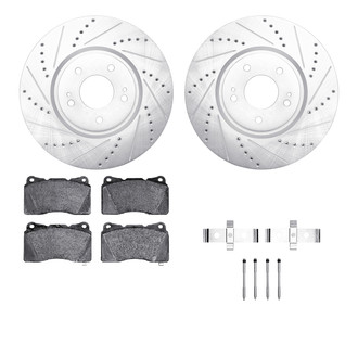 R1 Concepts® - Drilled and Slotted Front Brake Kit with Performance Sport Pads