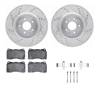 R1 Concepts® - Drilled and Slotted Front Brake Kit with Performance Sport Pads