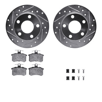 R1 Concepts® - Drilled and Slotted Rear Brake Kit with Performance Sport Pads