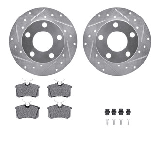 R1 Concepts® - Drilled and Slotted Rear Brake Kit with Performance Sport Pads