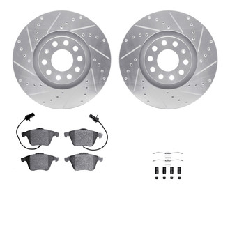 R1 Concepts® - Drilled and Slotted Front Brake Kit with Performance Sport Pads