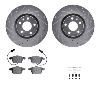 R1 Concepts® - Drilled and Slotted Front Brake Kit with Performance Sport Pads