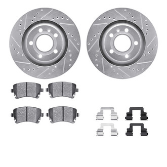 R1 Concepts® - Drilled and Slotted Rear Brake Kit with Performance Sport Pads