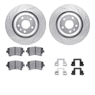 R1 Concepts® - Drilled and Slotted Rear Brake Kit with Performance Sport Pads