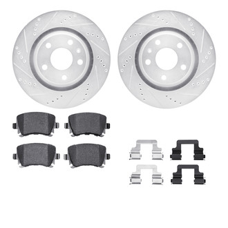 R1 Concepts® - Drilled and Slotted Rear Brake Kit with Performance Sport Pads