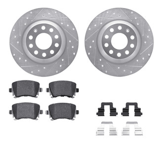 R1 Concepts® - Drilled and Slotted Rear Brake Kit with Performance Sport Pads